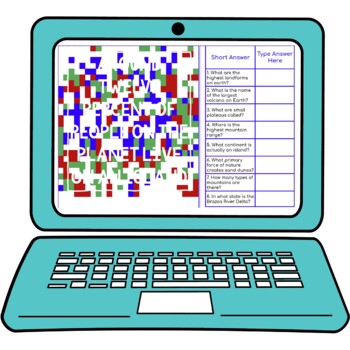 Landforms Secret Message Activity for Google Sheets™ | Distance Learning - Image 2