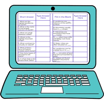 Landforms Secret Message Activity for Google Sheets™ | Distance Learning - Image 3