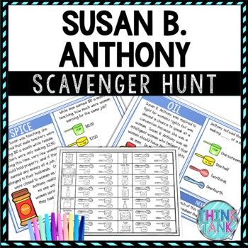 Susan B. Anthony Activity - Scavenger Hunt Challenge - Women's History Month
