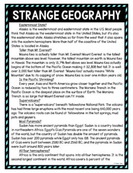 Strange Geography DIGITAL Reading Passage and Questions - Self Grading - Image 2