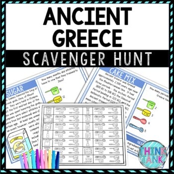 Ancient Greece Activity - Scavenger Hunt Challenge - Gallery Walk