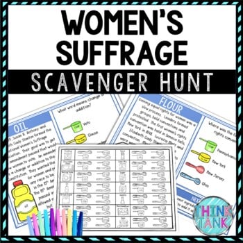 Women's Suffrage Activity - Scavenger Hunt Challenge - Women's History Month