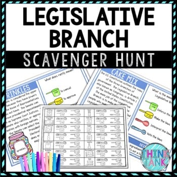 Legislative Branch Activity - Scavenger Hunt Challenge - US Constitution