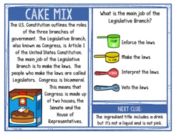Legislative Branch Activity - Scavenger Hunt Challenge - US Constitution - Image 4