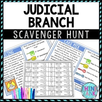 Judicial Branch Activity - Scavenger Hunt Challenge - US Constitution