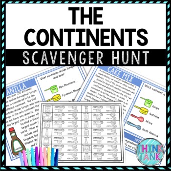 Continents Activity - Scavenger Hunt Challenge - World Geography