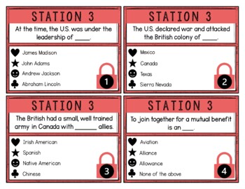 War of 1812 Breakout Activity - Task Cards Puzzle Challenge - Image 2