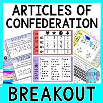 Articles of Confederation Breakout Activity - Task Cards Puzzle Challenge