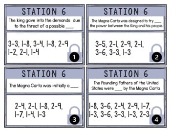 Magna Carta Breakout Activity - Task Cards Puzzle Challenge - Image 2
