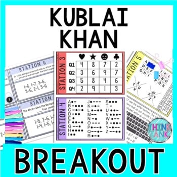 Kublai Khan Breakout Activity - Task Cards Puzzle Challenge - Ancient China