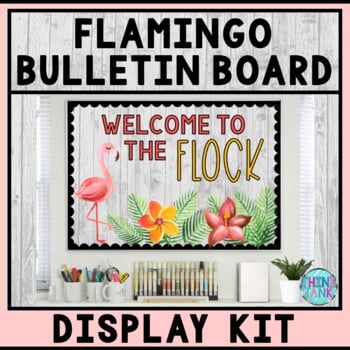 Bulletin Board Display Kit - Teacher Bulletin Board - Flamingo - Tropical Theme