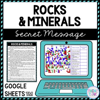 Rocks & Minerals Secret Message Activity for Google Sheets™