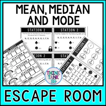 Mean Median Mode MATH Escape Room - Common Core - 6.SP.2