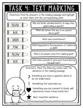 California Gold Rush Reading Comprehension Challenge - Close Reading Activity - Image 4