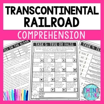 Transcontinental Railroad Reading Comprehension - Close Reading Activity
