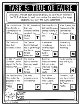 Transcontinental Railroad Reading Comprehension - Close Reading Activity - Image 3