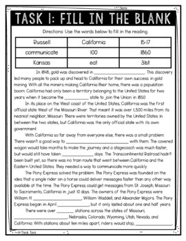 Pony Express Reading Comprehension Challenge - Close Reading Activity - Image 2