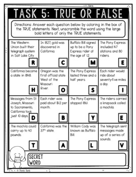Pony Express Reading Comprehension Challenge - Close Reading Activity - Image 3
