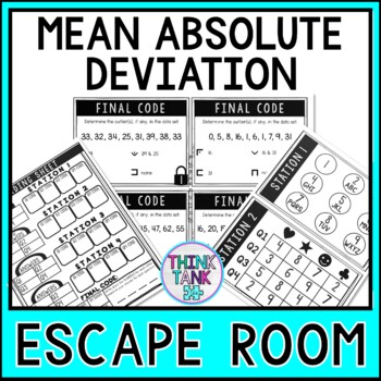 Mean Absolute Deviation and Outliers MATH Escape Room - Common Core - 6.SP.5