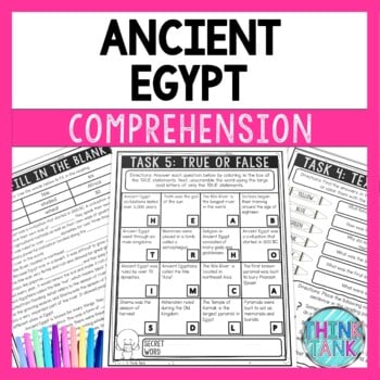 Ancient Egypt Reading Comprehension Challenge - Close Reading Activity