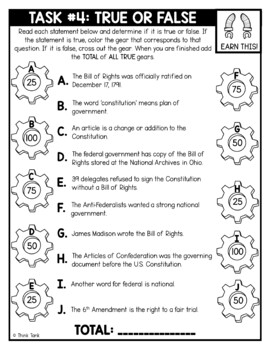Bill of Rights Thinktivity™ Reading Comprehension - U.S. Constitution - Image 3