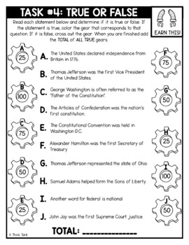 Founding Fathers Thinktivity™ Reading Comprehension - Interactive Activity - Image 3