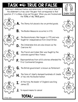 Revolutionary War Causes Thinktivity™ Reading Comprehension - Image 3