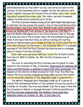 Pony Express Color by Number, Reading Passage and Text Marking - Image 4