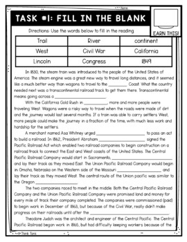 Transcontinental Railroad Thinktivity™ Reading Comprehension - Image 2