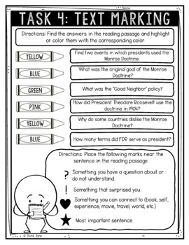 Monroe Doctrine Reading Comprehension Challenge - Close Reading Activity - Image 4