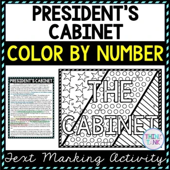 President's Cabinet Color by Number, Reading Passage and Text Marking