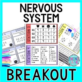Nervous System Breakout Activity - Task Cards Puzzle Challenge