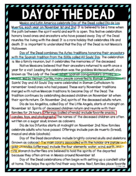 Day of the Dead Color by Number, Reading Passage and Text Marking - Image 4