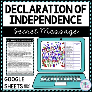Declaration of Independence Secret Message Activity For Google Sheets™