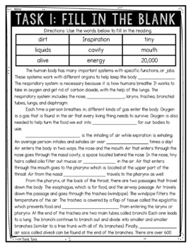 Respiratory System Reading Comprehension Challenge - Close Reading - Image 2