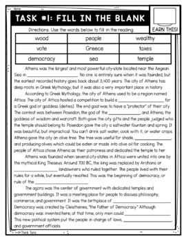 Athens - Ancient Greece Thinktivity™ Reading Comprehension - Image 2