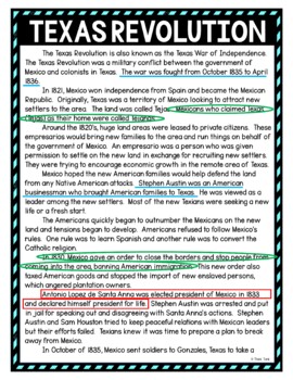 Texas Revolution Color by Number, Reading Passage and Text Marking - Image 4