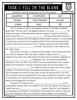 Senate Reading Comprehension CSI Spy Mystery - Close Reading -Legislative Branch - Image 2