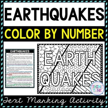 Earthquakes Color by Number, Reading Passage and Text Marking