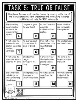 Circulatory System Reading Comprehension Challenge - Close Reading - Image 3