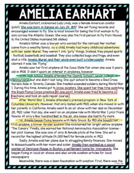 Amelia Earhart Color by Number, Reading Passage and Text Marking - Image 4