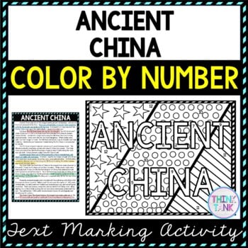 Ancient China Color by Number, Reading Passage and Text Marking