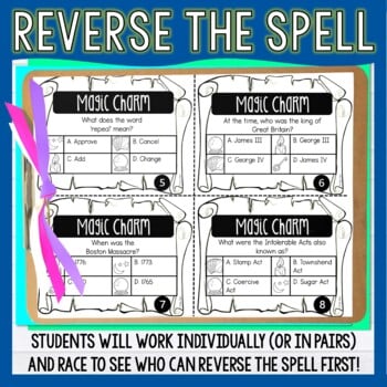 Revolutionary War Causes Close Reading Quest - Task Cards and Text Marking - Image 4