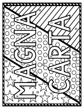 Magna Carta Color by Number, Reading Passage and Text Marking - Image 2