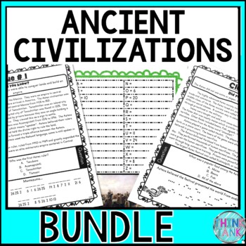 Ancient Civilizations PUZZLE STATIONS BUNDLE -Inca, Maya, Aztec-Reading Passages