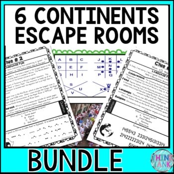 Continents Escape Rooms BUNDLE - World Geography - Reading Comprehension