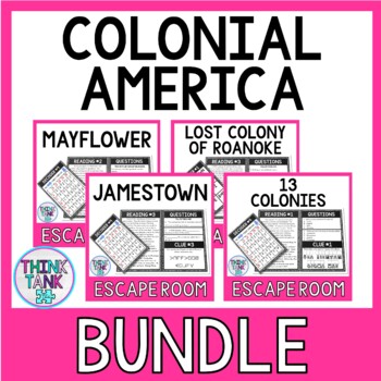 Colonial America Escape Rooms BUNDLE