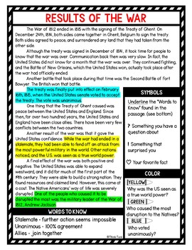War of 1812 Reading Passages, Questions and Text Marking + Word Search - Image 4