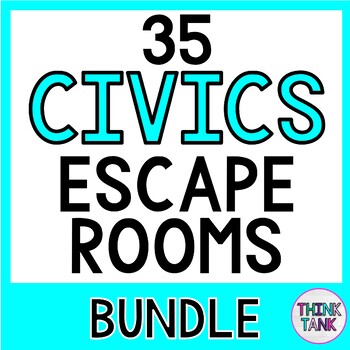 35 Civics and Government Escape Rooms! Constitution - Branches of Government