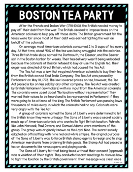 Boston Tea Party DIGITAL Reading Passage and Questions - Self Grading - Image 2